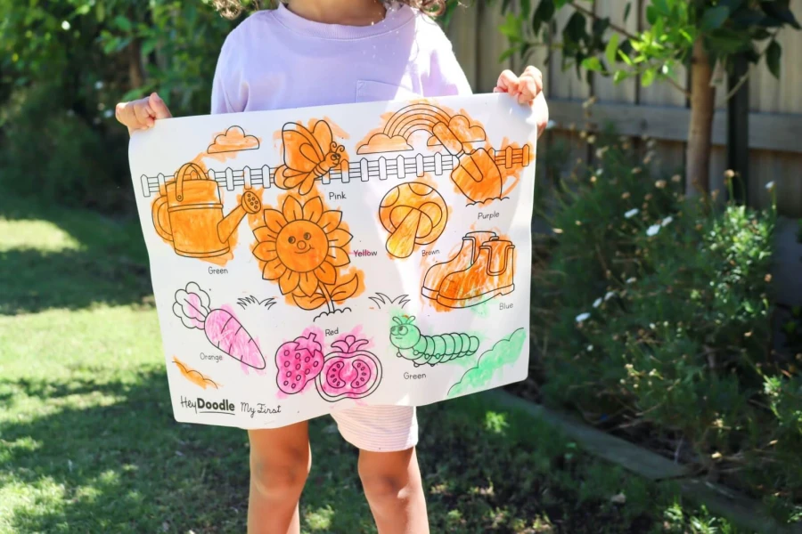 Duża Mata Silikonowa do Kolorowania A3 - Nauka Kolorów / HeyDoodle