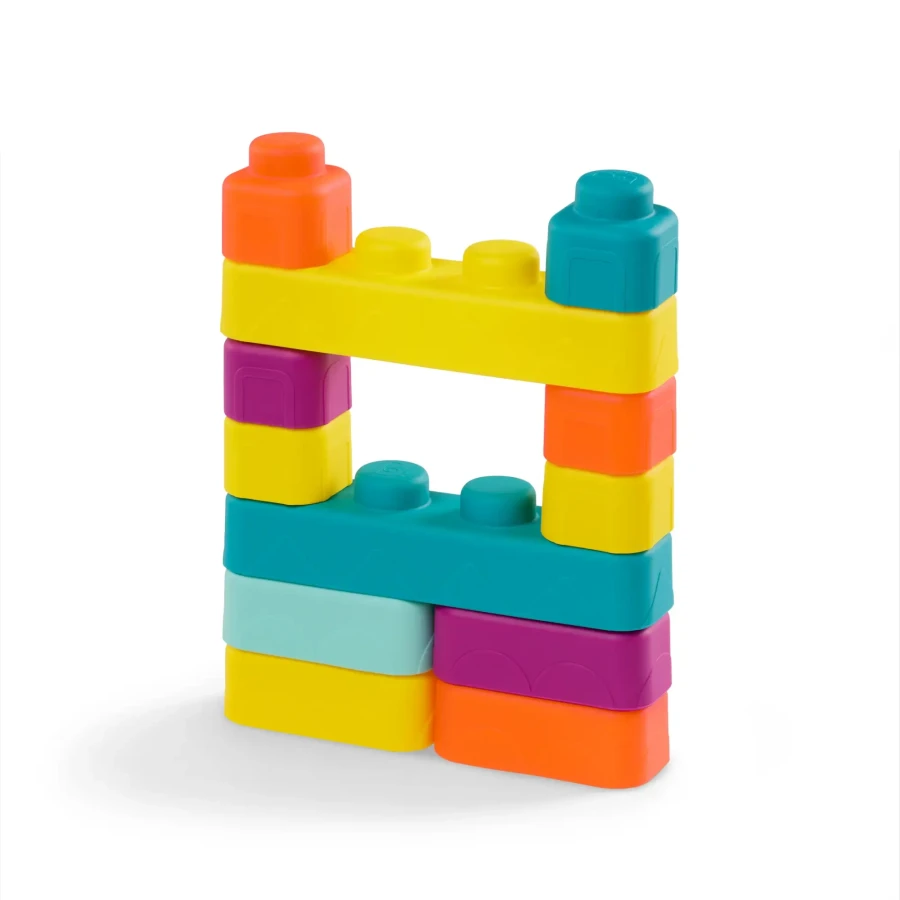 Miękkie klocki sensoryczne z WAGONIKAMI - Buildin’ Squishies / B.Toys