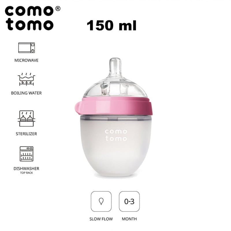 Antykolkowa butelka silikonowa 150 ml Pink NEWBORN / Comotomo