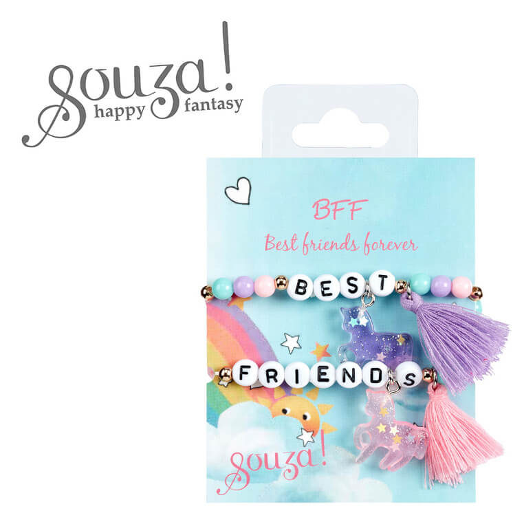 Bransoletki przyjaźni z koralików dla dziewczynki BFF, 2 szt. / Souza!