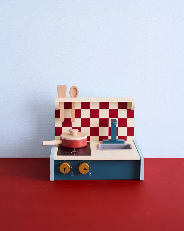 Składana drewniana kuchenka, zielona / Kids Concept