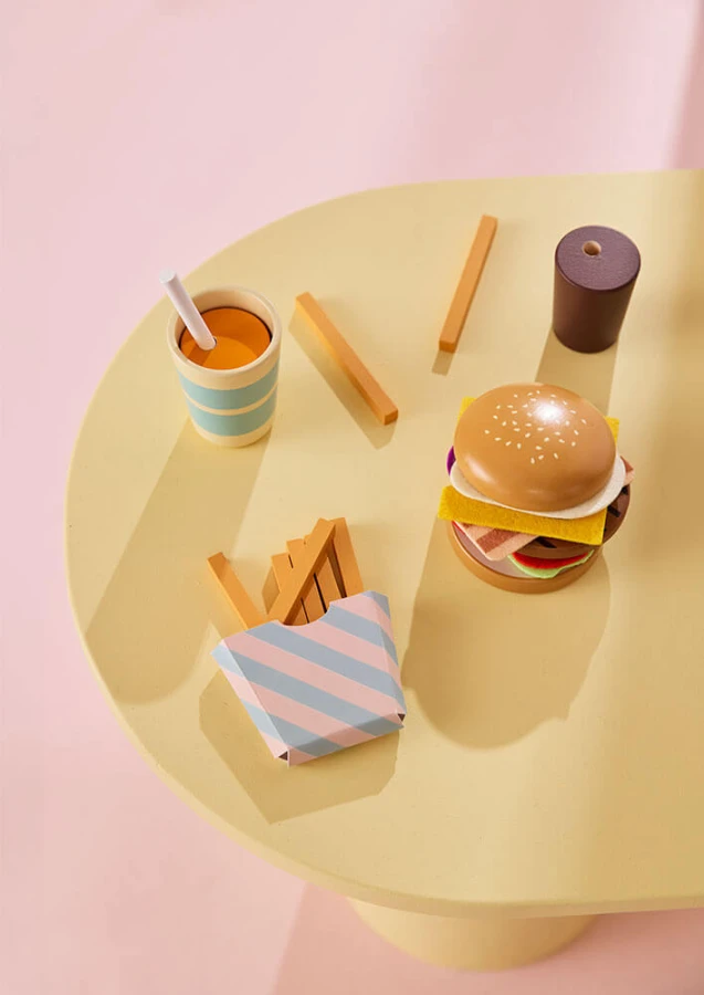 Drewniany zestaw „menu hamburgerowe” / Kids Concept