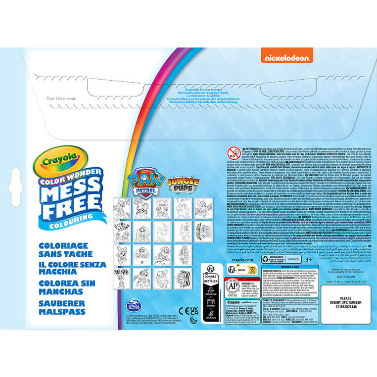 Kolorowanka dla dzieci i 4 niebrudzące magiczne flamastry Color Wonder Mess Free Psi Patrol 3+ / Crayola