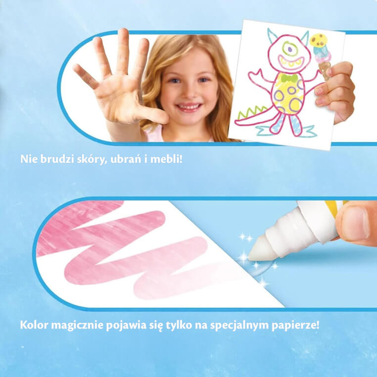 Kolorowanka dla dzieci i 4 niebrudzące magiczne flamastry Color Wonder Mess Free Koci Domek Gabi 3+ / Crayola