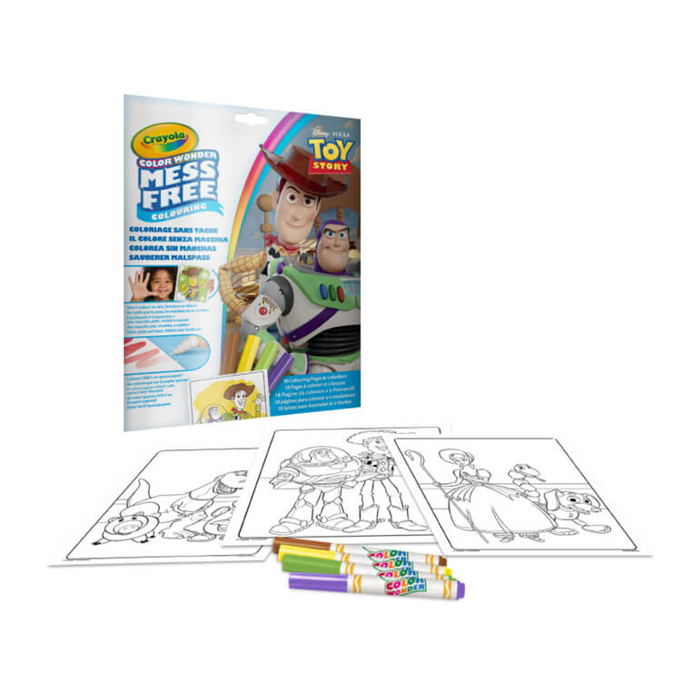Kolorowanka dla dzieci i 4 niebrudzące magiczne flamastry Color Wonder Mess Free Toy Story 3+ / Crayola