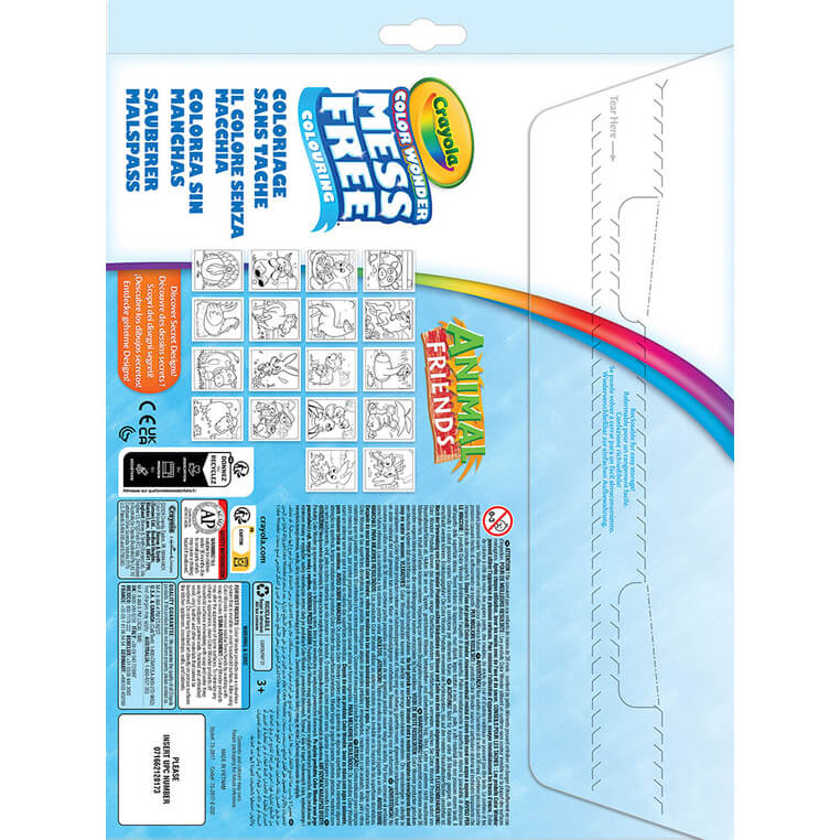 Kolorowanka dla dzieci i 4 niebrudzące magiczne flamastry Color Wonder Mess Free Animal Friends 3+ / Crayola