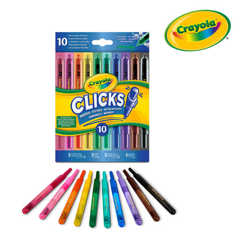 Flamastry automatyczne zmywalne Clicks 10szt. 8+ / Crayola