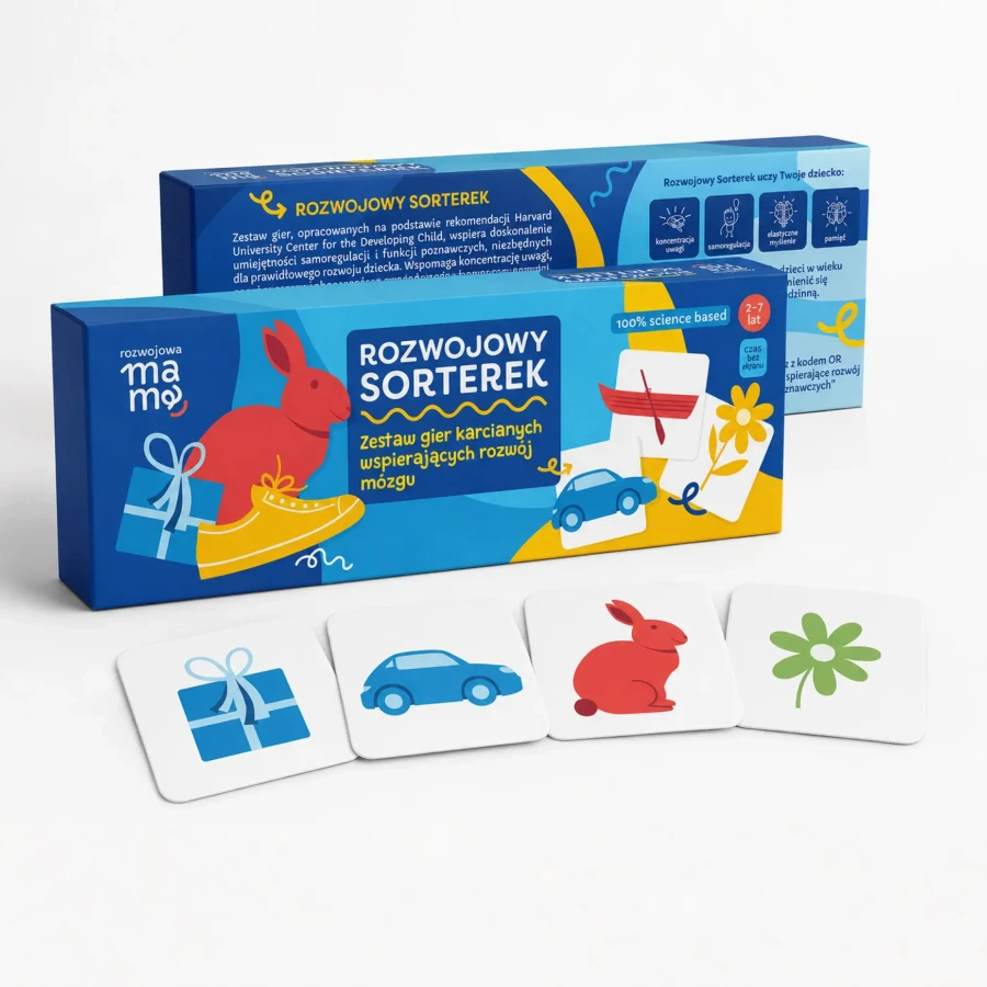 Rozwojowy sorterek - zestaw gier karcianych + mini e-book 2+ / rozwojowa mama