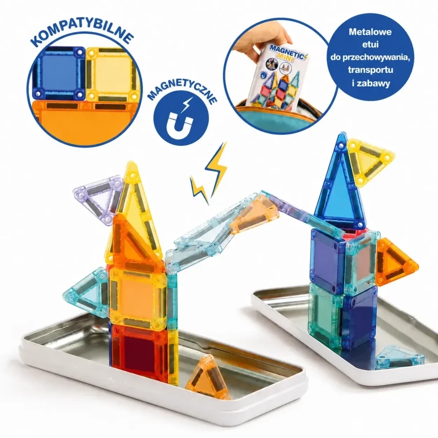 Zestaw klocków magnetycznych Magnetic Mini - przezroczyste płytki / LUDI