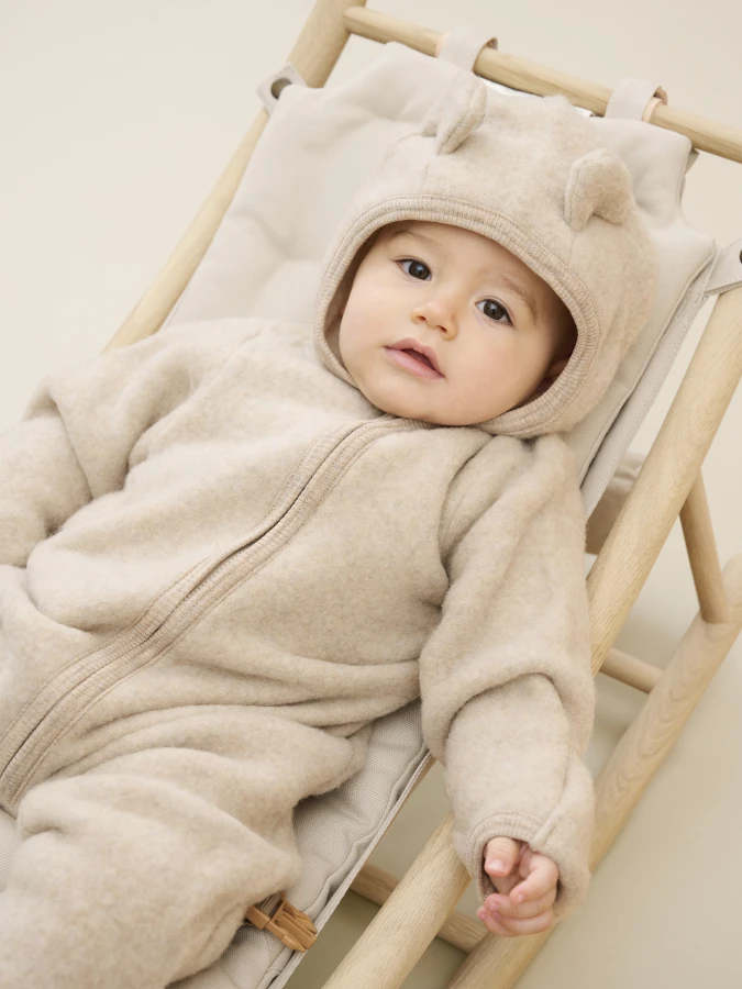 Kombinezon 100% wełny merino - Camel Melange / HUTTEliHUT
