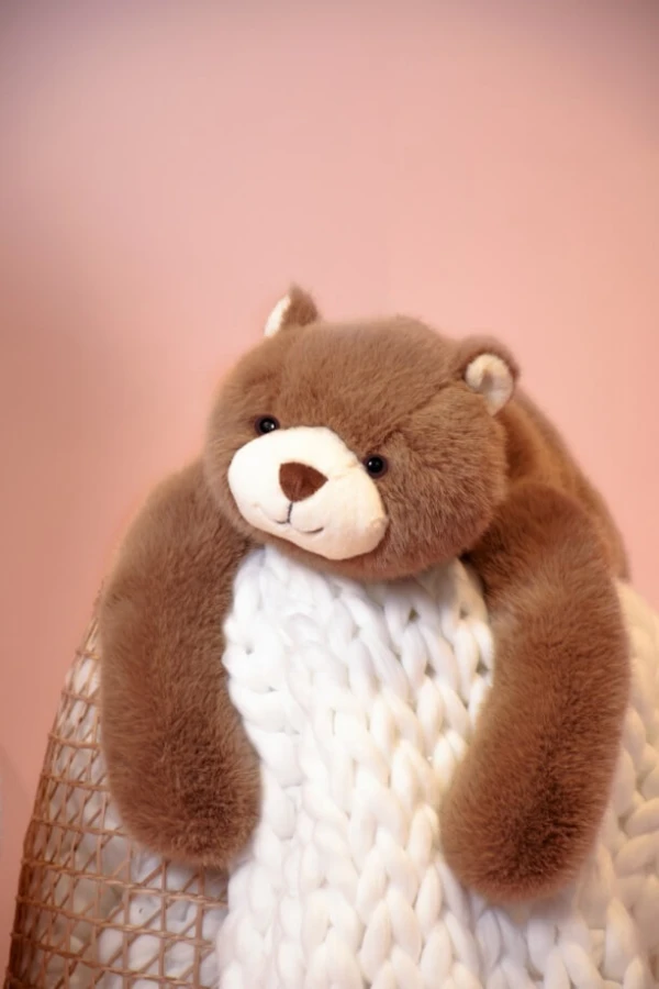 Pluszowy obciążeniowy miś Podcoll Histoire d'Ours - jasny brązowy / Doudou et Compagnie