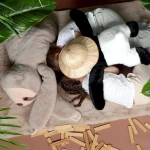 Pluszowa obciążeniowa panda Podcoll Histoire d'Ours - czarno-biały / Histoire d'Ours