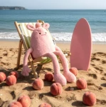 DOUDOU - MIAM! Taylor Peach, różowa brzoskwinia, 60 cm / Doudou et Compagnie