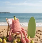 DOUDOU - MIAM! Britney Pear, różowa gruszka, 60 cm / Doudou et Compagnie