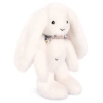 DOUDOU - pluszowy królik Lapin Fleurette, biały / Doudou et Compagnie