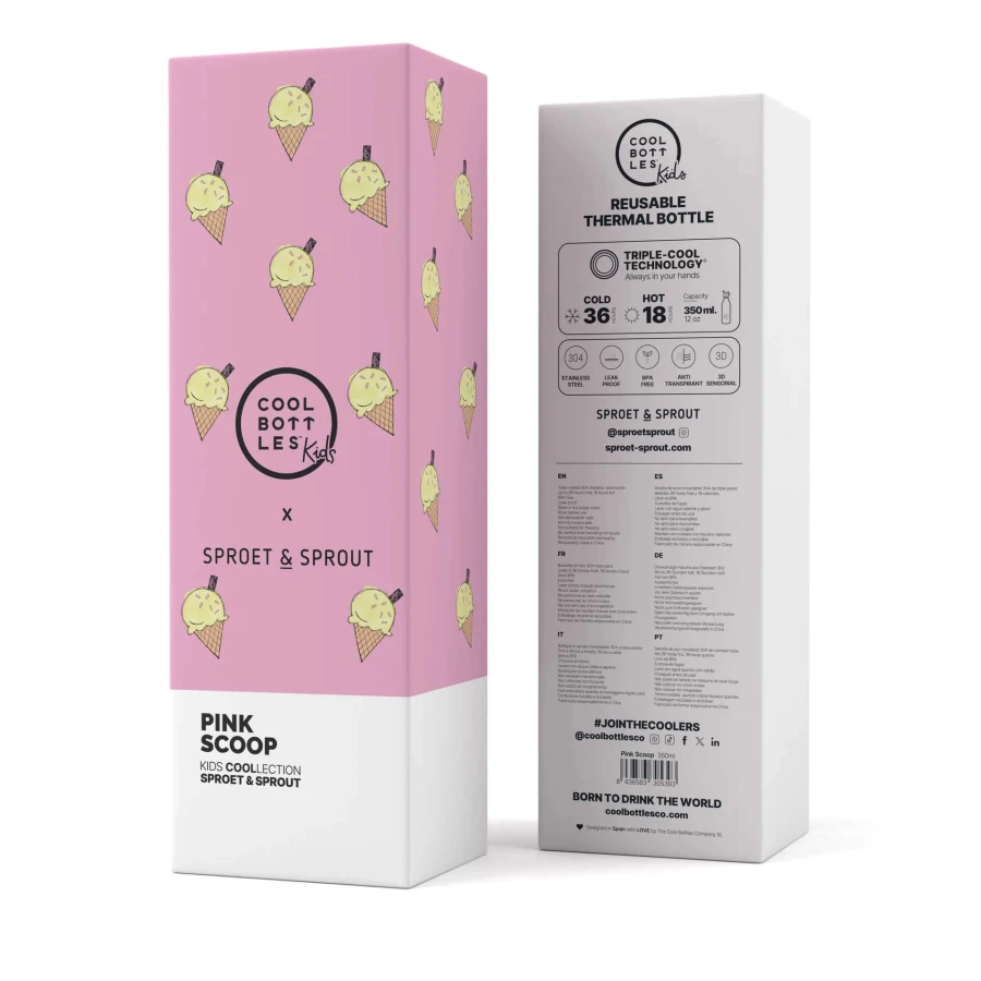 Butelka termiczna Kids Triple cool - SPRT & Pink Scoop, 350 ml / Cool Bottles