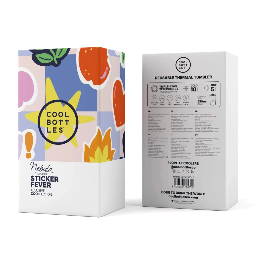 Kubek termiczny Triple cool Xclusive! Nébula - Sticker Fever, 550 ml / Cool Bottles