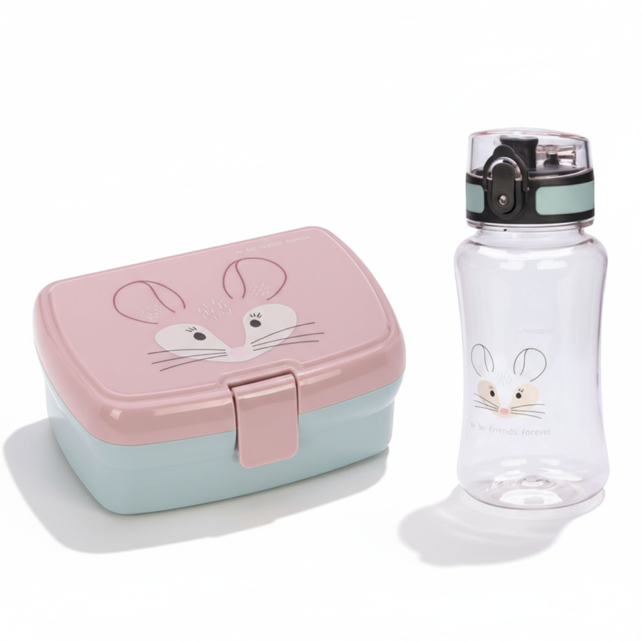 Zestaw na lunch Lunchbox + Tritanowa butelka - bidon 460 ml About Friends Szynszyla / Lassig