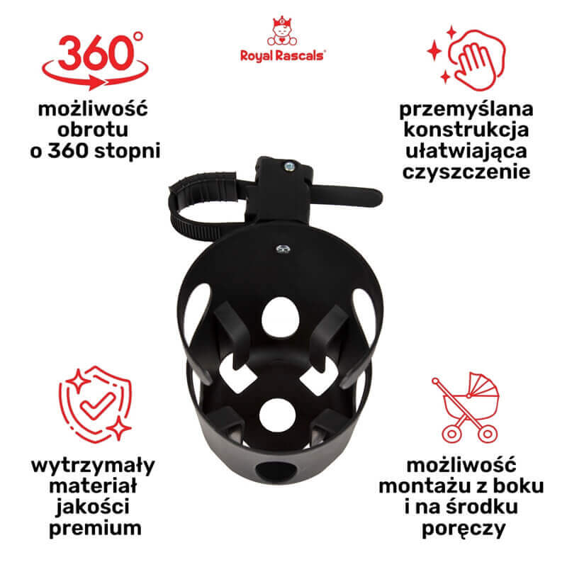USZKODZONE OPAKOWANIE: Uniwersalny uchwyt na kubek do wózka / Royal Rascals