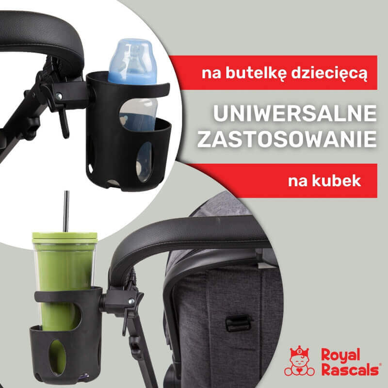 USZKODZONE OPAKOWANIE: Uniwersalny uchwyt na kubek do wózka / Royal Rascals