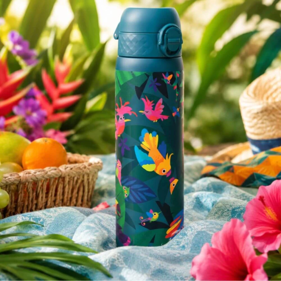 Wąska butelka na napoje - Exotic Birds, 500ml / ION8®