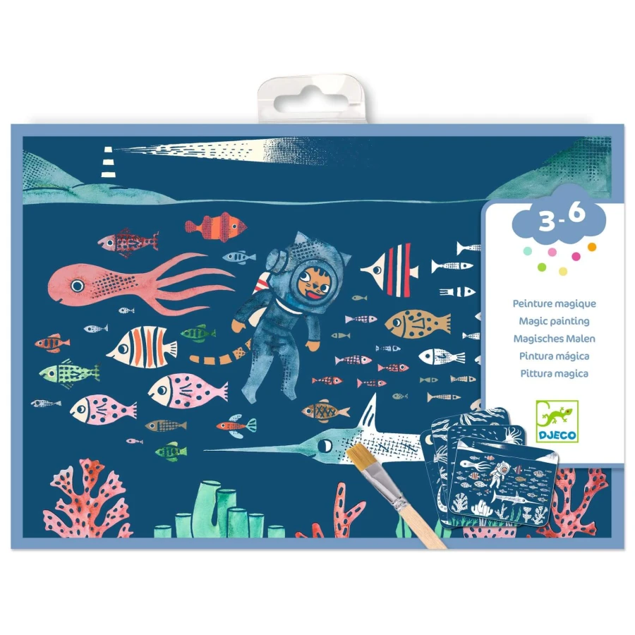 Kolorowanki z ukrytymi farbkami OCEAN / Djeco