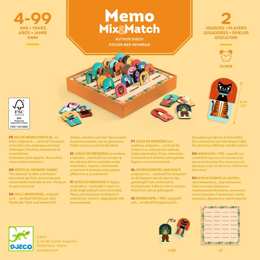 Gra logiczna MEMO MIX&MATCH / Djeco