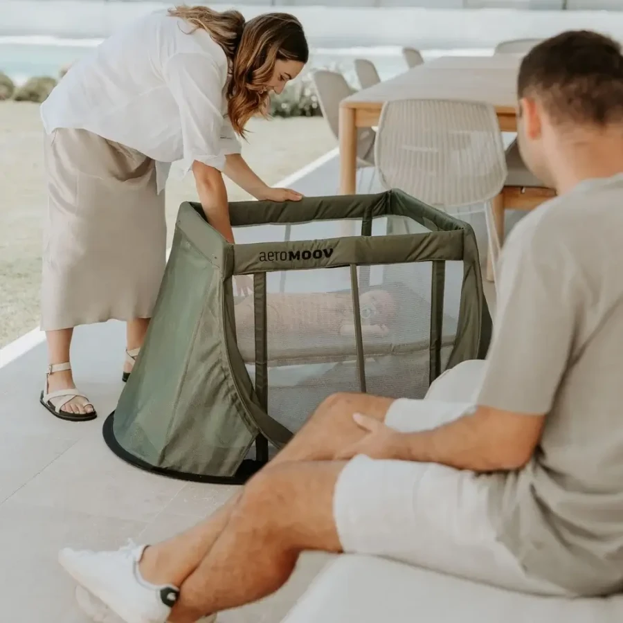 Łóżeczko turystyczne Instant Travel Cot - Green Moss / AeroMoov