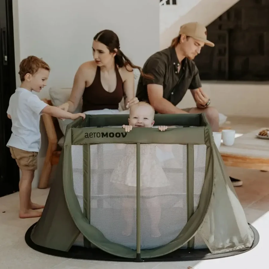 Łóżeczko turystyczne Instant Travel Cot - Green Moss / AeroMoov