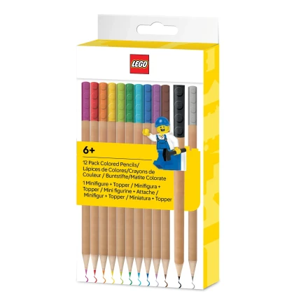 Kredki LEGO® z temperówką klockiem mocującym, 12 kolorów / LEGO®