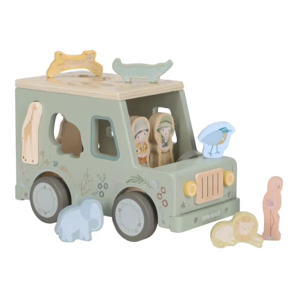 Drewniany samochód sorter Safari Friends FSC / Little Dutch