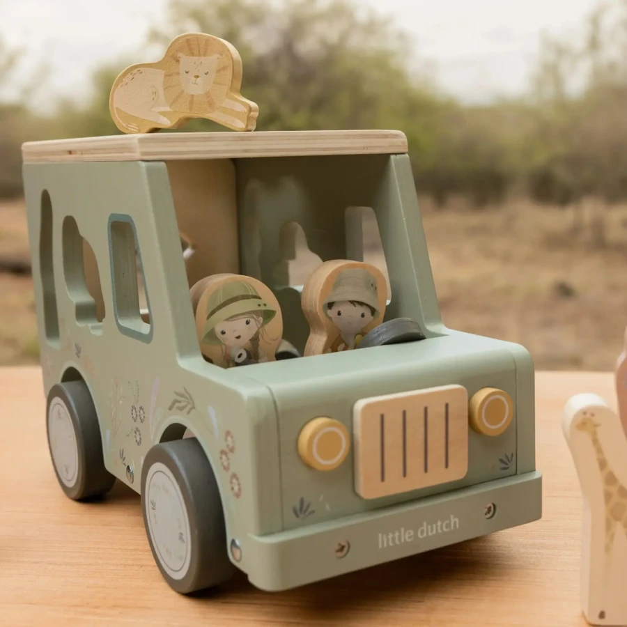 Drewniany samochód sorter Safari Friends FSC / Little Dutch