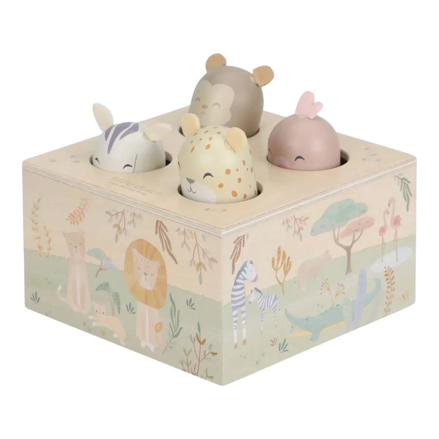 Drewniana zabawka pop-up Safari Friends FSC / Little Dutch