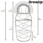 Regulowany śpiwór z torbą GrowUP Aspen 0-36m khaki / Zaffiro