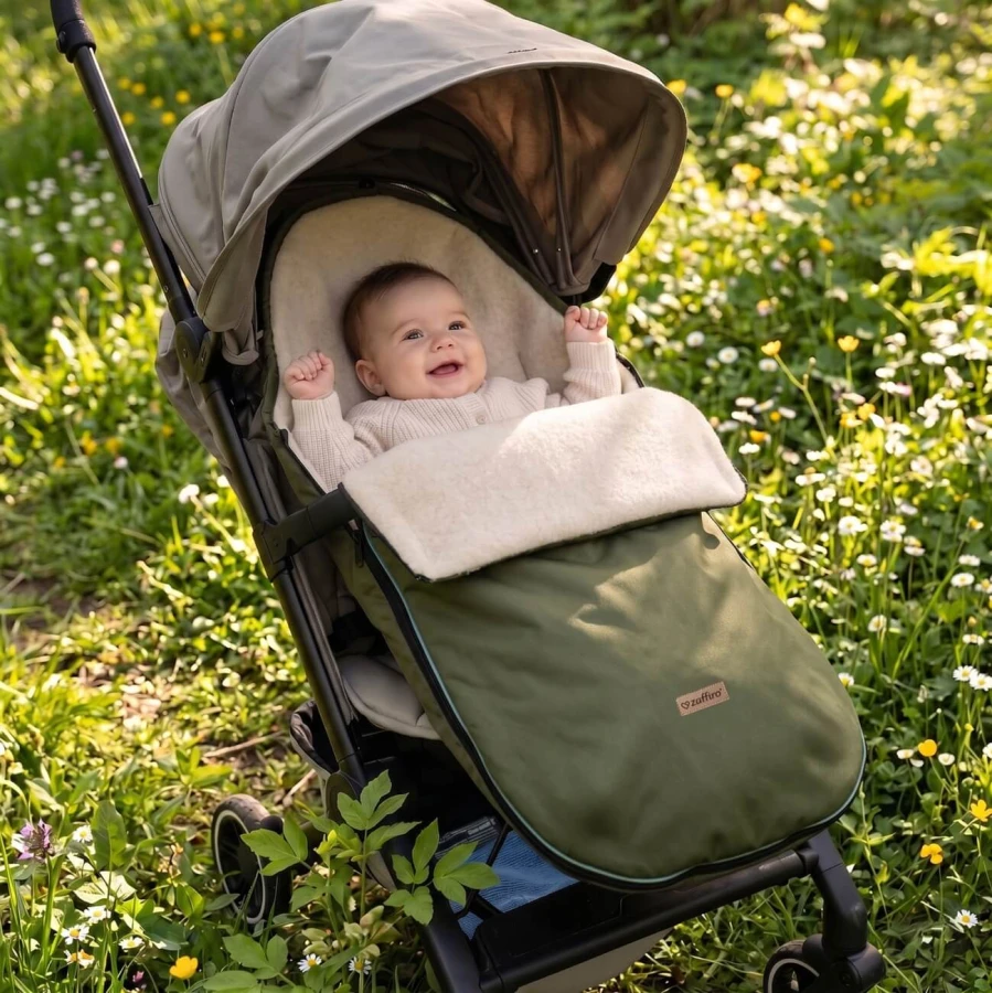 Śpiworek wełniany Mini Scandi 0-12m khaki / Zaffiro