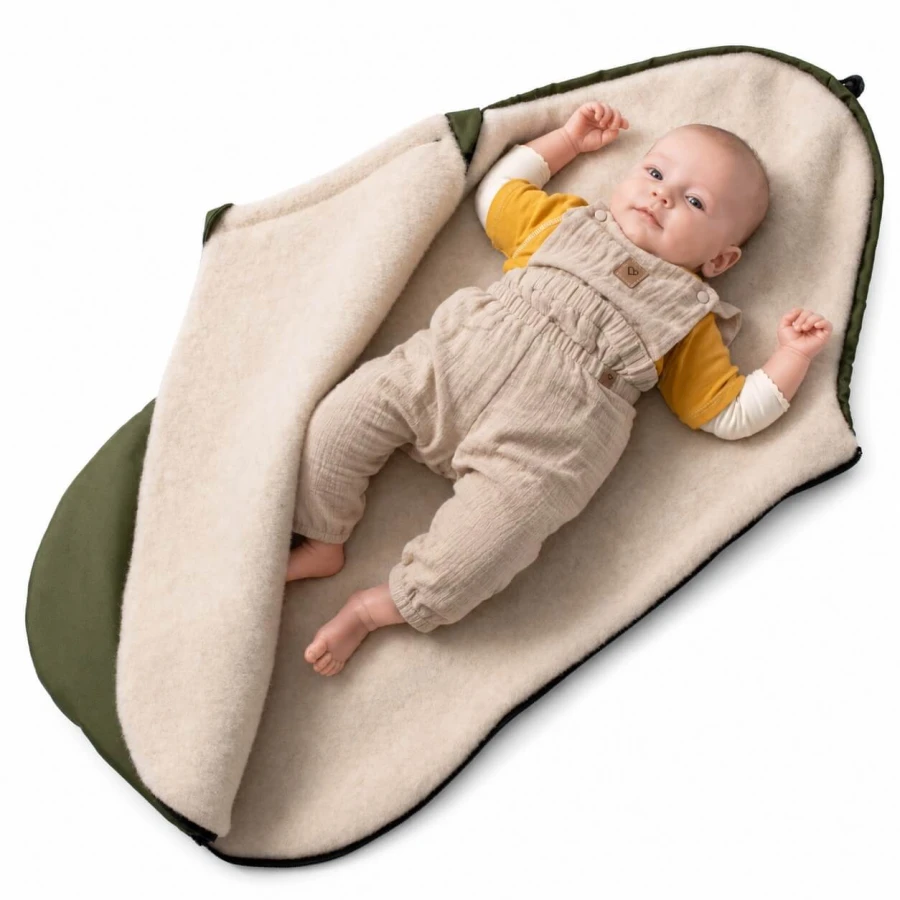 Śpiworek wełniany Mini Scandi 0-12m khaki / Zaffiro