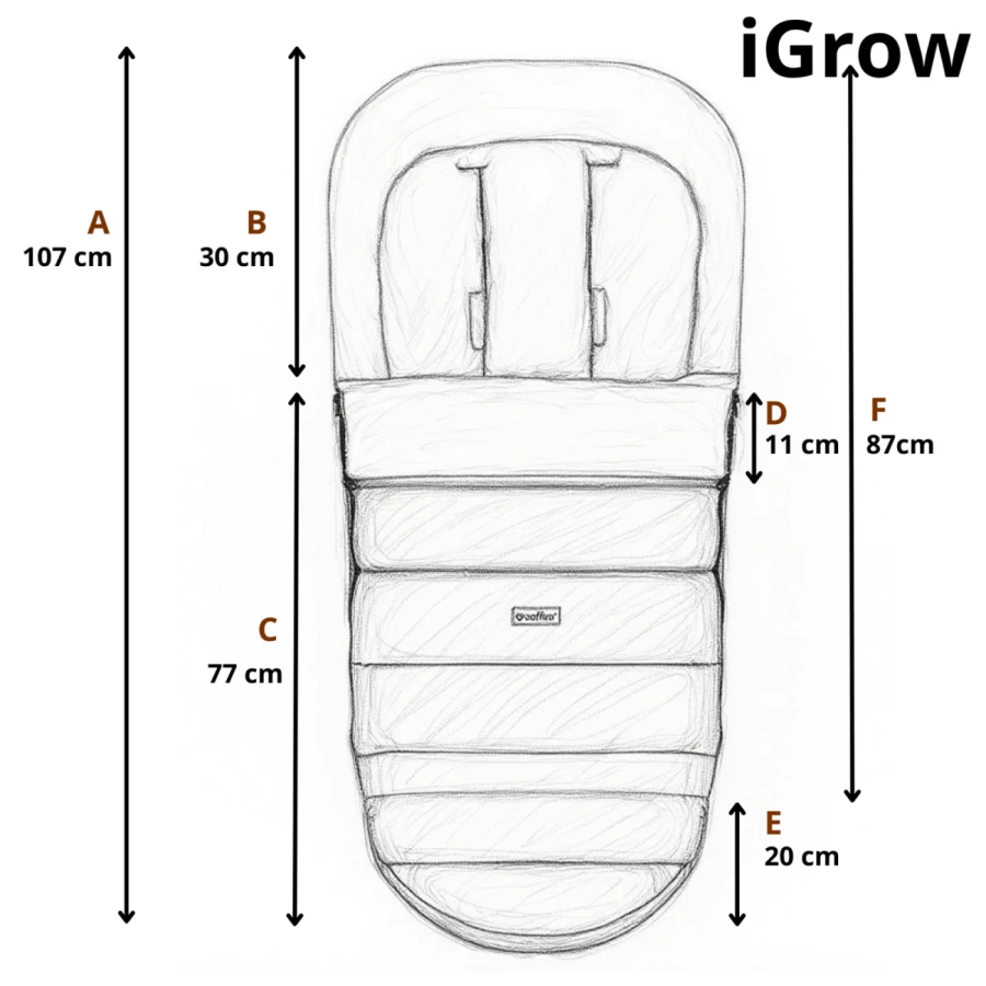 Regulowany śpiwór iGrow Aspen 0-36m latte / Zaffiro