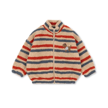 Kurtka pluszowa Jody - tangerine stripe / Konges slojd