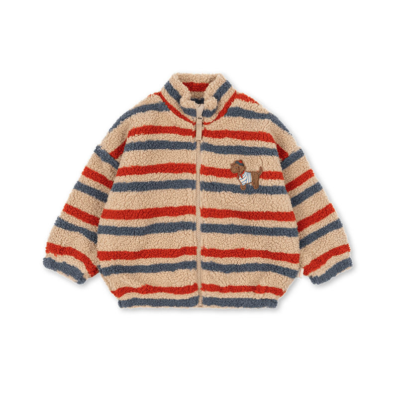Kurtka pluszowa Jody - tangerine stripe / Konges slojd