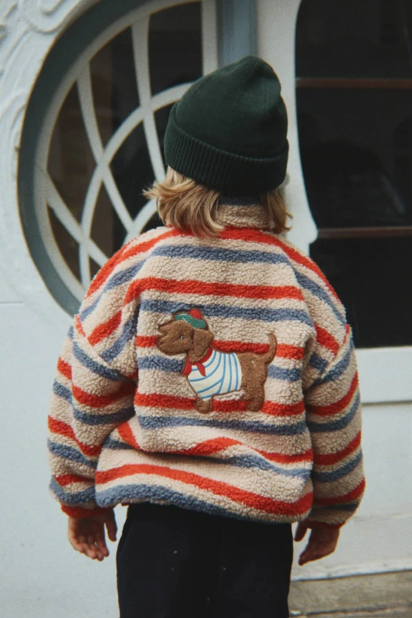 Kurtka pluszowa Jody - tangerine stripe / Konges slojd