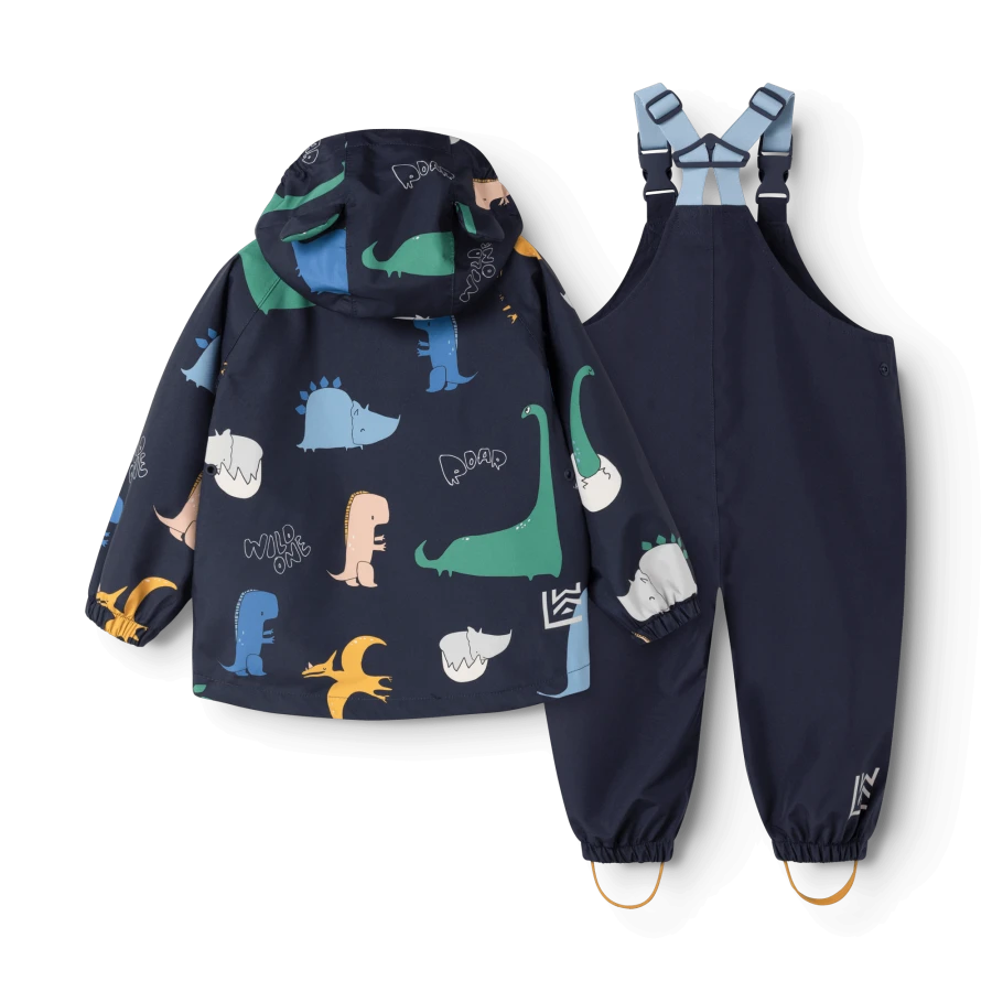 Komplet przeciwdeszczowy Manu - Dino roar, Classic navy / Liewood