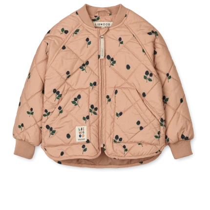 Termiczna kurtka Zella - Berry, Pale tuscany, Embroidery / Liewood