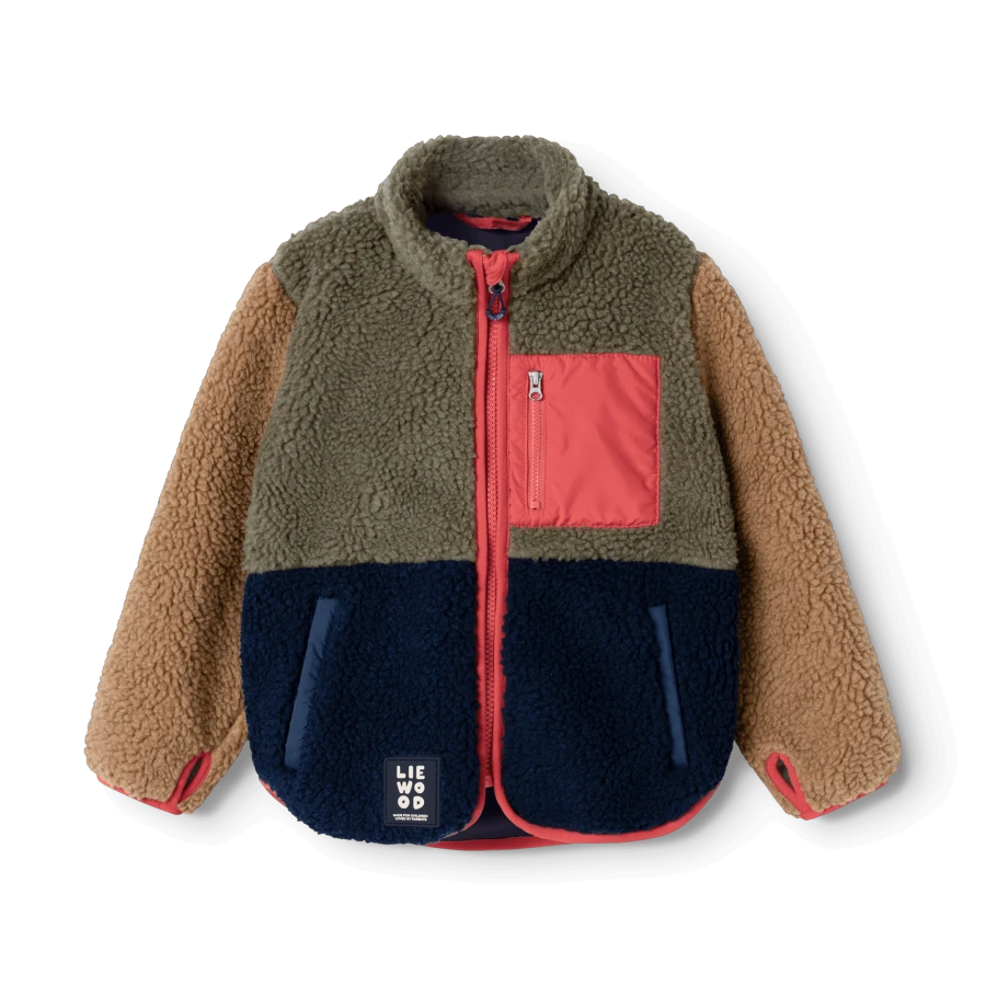 Polarowa kurtka Nolan - Army brown multi mix / Liewood