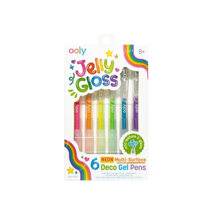 Długopisy do dekorowania szkła i innych powierzchni Jelly Gloss, 6szt. / Ooly