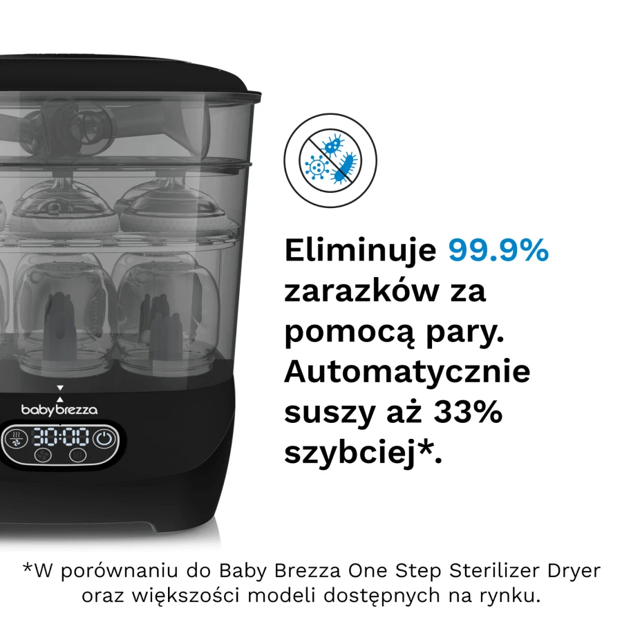 Baby Brezza Sterylizer Dryer Advanced - sterylizator i suszarka do butelek All Black / Baby Brezza