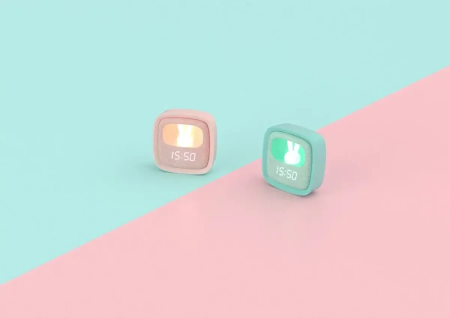 Budzik i lampka nocna Billy Clock - Jasny różowy / MOB Paris