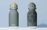 Butelka termiczna ze słomką Bestie, 460 ml - Żółw / Asobu