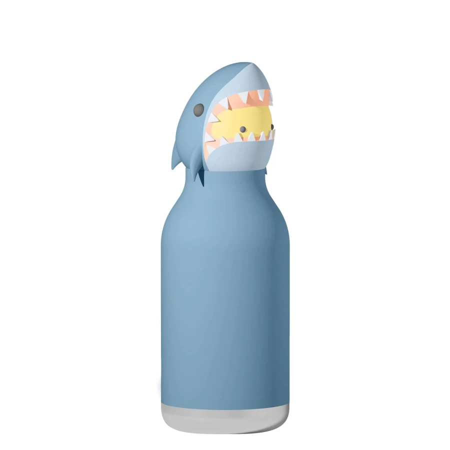 Butelka termiczna ze słomką Bestie, 460 ml - Rekin / Asobu
