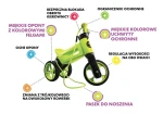 Rowerek biegowy Jeździk 2w1 Ciche koła + Pasek do noszenia dla Rodzica, Biały z brązowymi felgami / FWRider