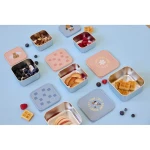 Pojemnik na przekąski snackbox ze stali nierdzewnej 3 szt. Pattern Party rose / Lassig